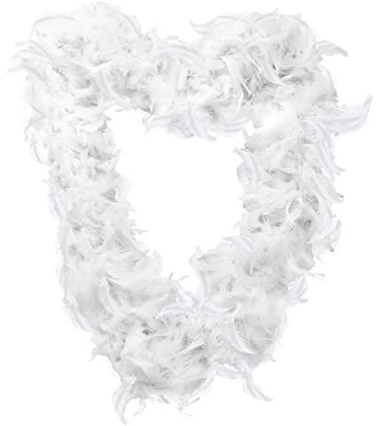 Feather Garland Christmas Decoration - Pack Of 1 - White Festive Feather Tinsel Boa Perfect For Christmas Tree Decorations