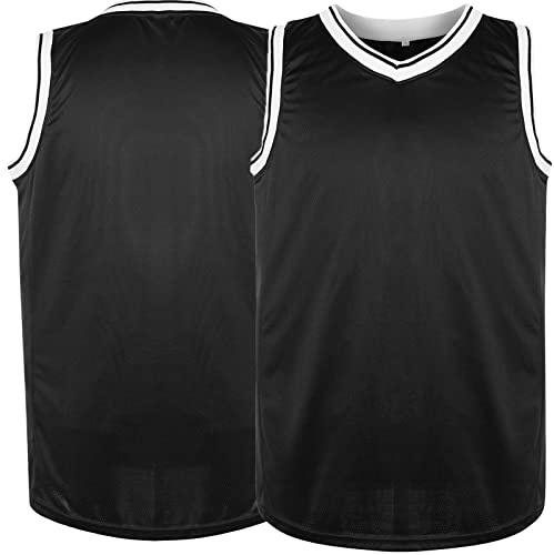 Phoneutrix Blank Basketball Jersey, Men's Mesh Athletic Reversible Sports Shirts S-3XL (XX-Large, Black)