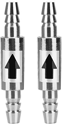 2 PCS CO2 1 Way Check Valves,CO2 Stainless Steel Non-Return Check Valve for CO2 Line 4/6mm Tubing Regulator Diffuser Aquarium CO2 Systems