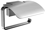 EMCO Cue Papierhalter mit Deckel, markant geformter Toilettenpapierhalter zur Wandmontage, hochwertiger Klorollenhalter aus Metall, chromfarben, Chrom