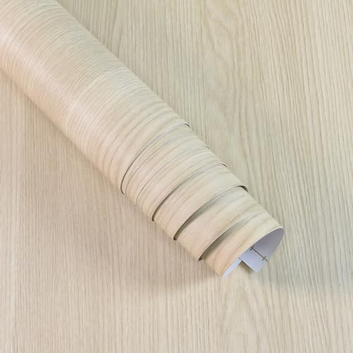 Boobest 15.7x196 Beige Wood Contact Paper Wood Grain Peel and Stick Wallpaper Removable Self Adhesive Wood Look Vinyl Wallpaper for Bedroom Kitchen Walls Decorative Contact Paper Wood Desk Covering