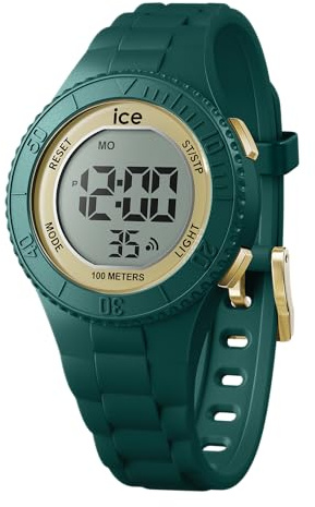 ICE-WATCH - Ice Digit Verdigris Gold - Grüne Jungen/Unisexuhr mit Plastikarmband - 021619 (Small)