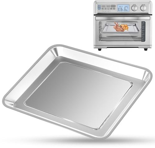 Air Fryer Tray Replacement for Cuisinart TOA 95 Toaster Air Fryer Convection Oven, 14.5 * 11.6'' Mesh Air Fryer Stainless Steel Basket Wire Rack Accessories Parts, Dishwasher Safe