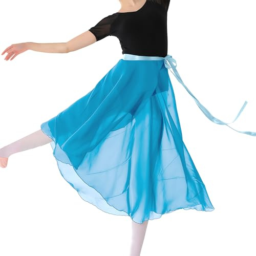 MUNAFIE Gonna da balletto, da donna, in chiffon, per balletto, regolabile, per donne e ragazze, Azzurro, Einheitsgröße