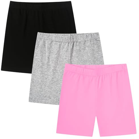 Moitiy cykelbyxor barn kruze byxor flickor sportbyxor kruz shorts byxor sport shorts flicka bomull sommarbyxor 5–14 år 3 par, Flerfärgad 05, 9-10 år