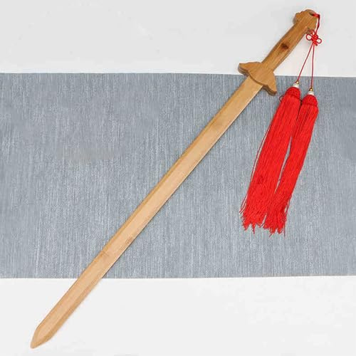 HJHUUA Spade dritte Tai Chi in bambù Naturale da 101 cm/85 cm,Spada di Legno per Allenamento di Arti Marziali,bokken Fatto a Mano per Regali,Decorazioni,Cosplay,Oggetti di Scena