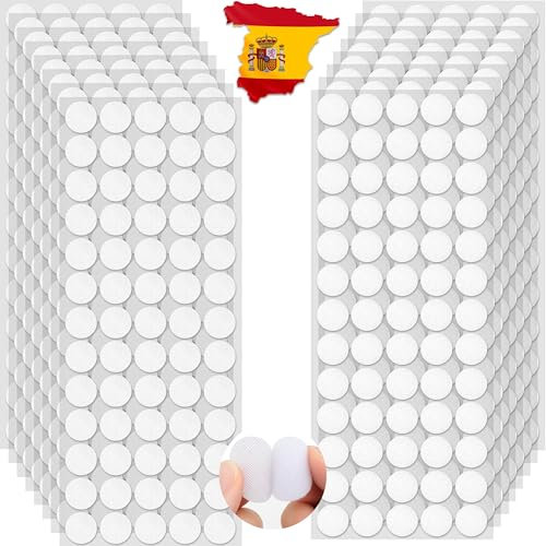 Matmar® 520 Belcros Adhesivos Doble Cara Redondos 20mm | 260 Ganchos + 260 Bucles | Pegatinas Adhesivas Para Manualidades | Belcro Redondo Blanco | Cierre de Gancho y Bucle Autoadhesivo Blanco |