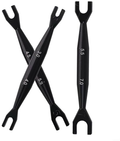 Chiave inglese aperta 3 – 4 mm 4,5 – 5 mm 5,5 – 7 mm chiave doppia estremità in alluminio per RC auto modellismo strumento (rosso)