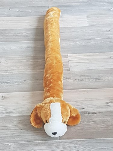 Kottig Zugluftstopper Windstopper Türvorleger Zugluft Tiere Plüsch 90cm Energiespar für Tür & Fenster Hund braun