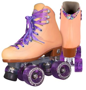 Moxi Skates - Strandhäschen - Modische Damen Rollschuhe | Pfirsich-Decke | Größe 4