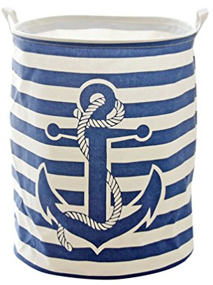 Xinwcanga Cesto para Guardar Ropa Sucia Plegable con Cubo Cilíndrico Contenedores para la Colada (Azul, 40 * 50cm)