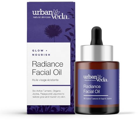 Urban Veda Radiance Facial Oil | Natural Face oil | For Dry, Dull and dehydrated Skin | Peptide and Turmerone | Pigmentation and Brightening | Collagen Face oil | Face Bio Oil | Vitamin E Oil | 30 ML