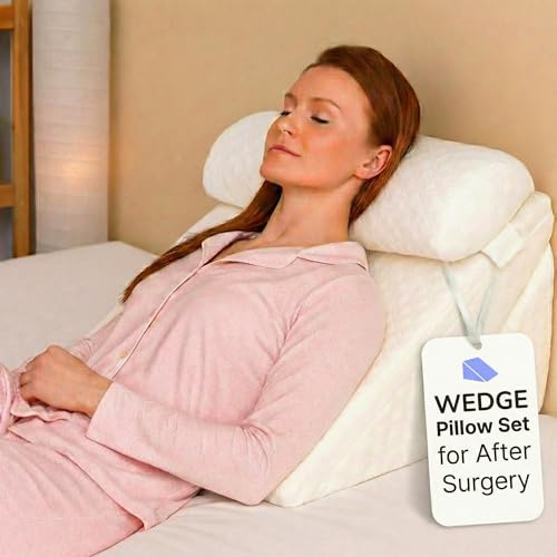 Flexicomfort Bed Wedge Pillow for Sleeping -Adjustable Post Surgery Pillow (7 in 1) -%100 Memory Foam -Head Support Cushion -Incline -Leg Elevation -Pregnancy - Snoring - Washable Cover -Large 24 Inch