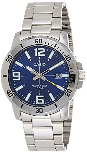 Casio Men's Diver Style Stainless Steel Watch (Model: MTPVD01D-2BV) (Blue Dial)
