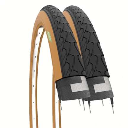Lot de 2 pneus Noirs 700 x 35 C (37 – 622) pour vélo de Ville vélo Hybride, 28
