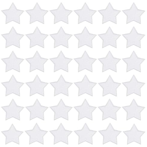 36 Sterne zum Aufbügeln, Patches, Flicken, Applikationen, Selbstklebende Aufnäher für Bastelarbeiten, Rucksäcke, Taschen, Kleidung