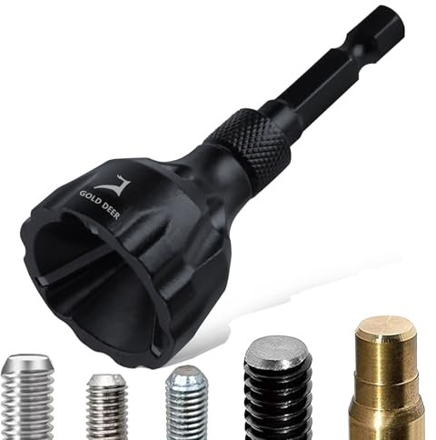 GOLD DEER Outil d'ébavurage robuste avec lames tranchantes en carbure de tungstène - Tige hexagonale rapide - Foret d'ébavurage externe pour tige en métal, boulon de tuyau, impression 3D, PVC, de 0,3