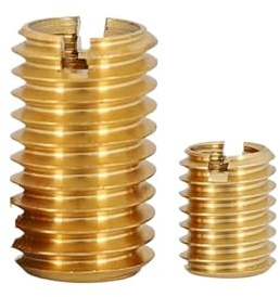 Tuerca reductora con manguito, Paquete de 2 insertos reductores rosca métrica latón varios tamaños(M4 x M8 x 8 (2pcs))