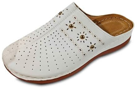 Generisch Zapatillas de estar por casa para mujer, pantuflas cálidas de fieltro de piel de cordero, Blanco, 37 EU