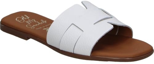 Oh! My Sandals LRK | Sandalia Pala LRK para Mujer – Sandalia Plana en Color Blanco – Sandalia de Verano sin Cierre – Slip On – Estilosas – Cómodas y Versátiles – Combinables – Modelo 5800-36