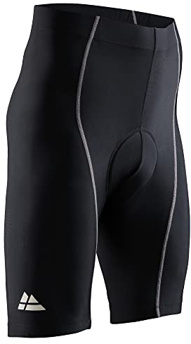 DANISH ENDURANCE Padded Cycling Shorts, Mountain Bike Gear, Quick Dry, for Men, Black/Grey, M