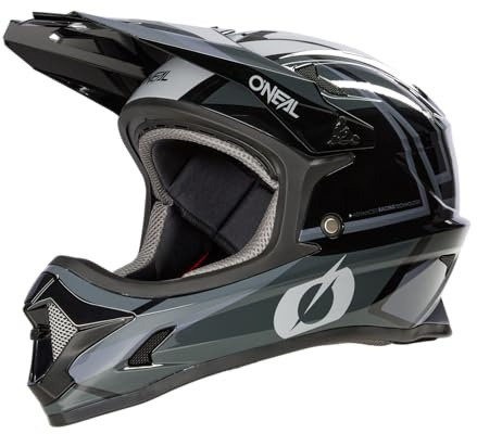 O'NEAL | Mountainbike-Helm Fullface | MTB DH Downhill FR Freeride | ABS-Schale, Magnetverschluss, übertrifft Robustes ABS | SONUS Helmet Split V.23 | Erwachsene | Schwarz Grau | Größe S