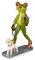 formano lustige Frösche Frosch Lady mit Hund 17cm Froschpaar Gassi Lady
