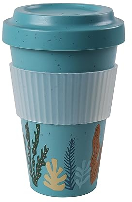 AWAVE Kaffeebecher to-go, 400 ml, türkis, aus recycelten PET-Flaschen, klimaneutral, Mehrwegbecher, nachhaltig unterwegs