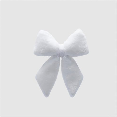 EDG - Enzo de Gasperi Fiocco Furry Natalizio Bianco Decorazione per Albero di Natale 28xH30 cm