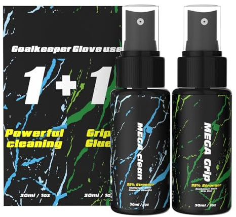 Clbort Goalkeeper Glove Spray Bundle, Contains MSDS Certified 30ml Goalkeeper Grip Spray + 30ml Goalkeeper Glove Wash & Prepare Spray