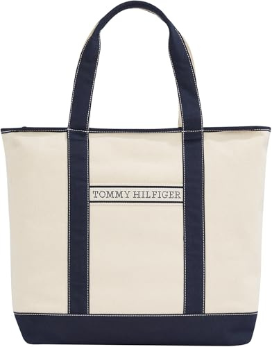 Tommy Hilfiger Damen Tote Bag Tasche Summer Canvas Tragetasche, Blau (Space Blue), Einheitsgröße