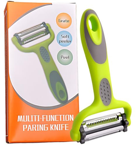 3-in-1 Multifunction Peeler with Rotatable Blades Stainless Steel Ergonomic Handle for Peeling Fruits Vegetables