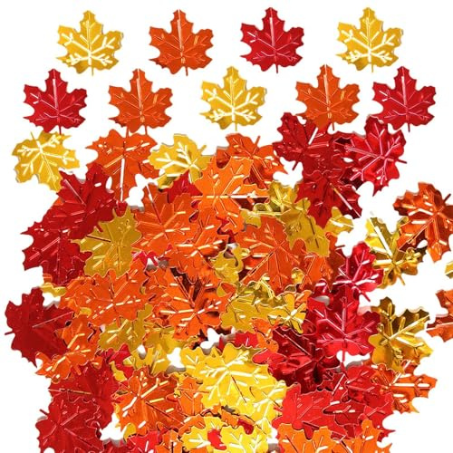 Coriandoli a forma di foglie d'acero autunnali, 15 g, coriandoli autunnali da spargere sulla tavola, coriandoli autunnali per il Ringraziamento, coriandoli da spargere sulla tavola per il