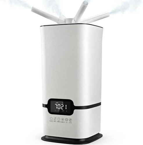LUMS Humidificador Industrial 16L, Gran Capacidad, Control Inteligente de Humedad, Temporizador y Relleno Superior, Atomizadores de 3 Núcleos, Portátil, Ideal para Oficinas y Espacios Grandes