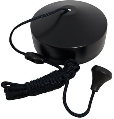 Matt Black Bathroom Light Pull Cord Switch with Black Cord and Toggle 6amp PULL69MB