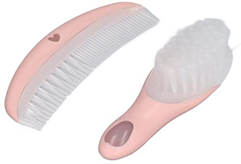 Baby Hårborste, Baby Hårborste Set Söt Mjuk Bärbar Babybotten Skrubber Babyborste och Kamsuppsättning för Spädbarn
