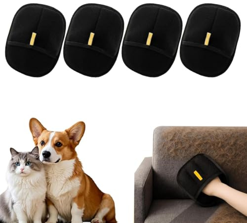 Guanti Rimuovi Peli Animali guanto peli gatto Guanti per La Cura del Pelo Riutilizzabili per Tappeti Divani Vestiti (4 pcs)