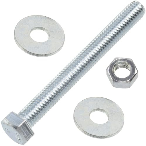 AERZETIX - Kit di 25 bulloni M5x45mm con testa esagonale + 50 rondelle larghe M5x15mm + 25 dadi esagonali M5 per fai da te e fissaggio leggero | in acciaio