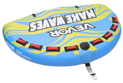 VEVOR Tubo Gommone Gonfiabile Trainabile per Barche da Mare, Tubo Trainabile Capienza ca. 4 Persone Carico Max 308 kg, Gommone per Barche Giochi Acquatici Divertimento, Copertura in Nylon, Blu