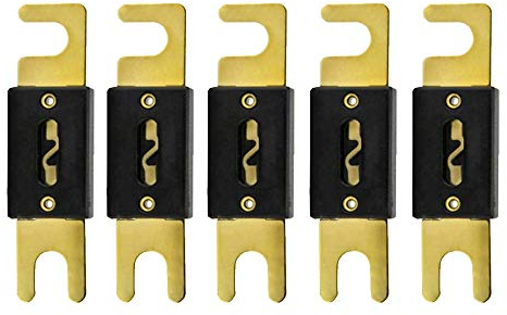 Mintice 5 X 100A Fusibile ANL Lame Auto Automobilistica Audio Energia Sicurezza Proteggere Tubo di Vetro Placcato Oro Protezione Adatto 0 2 4 Calibro