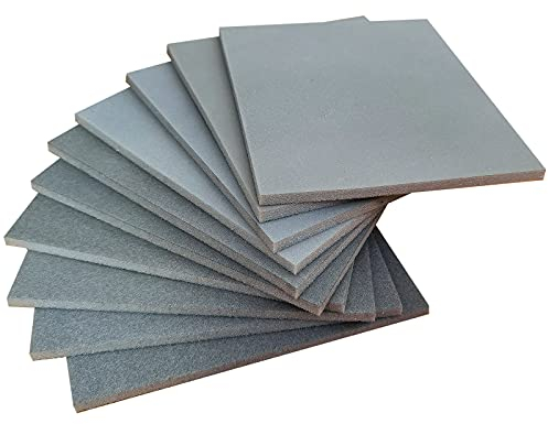 Schleifschwamm mit weicher Rückseite, 10 Stück, Körnung 400, 600, 1000, 2000, 3000, feine Körnung, schnelles Schneiden, flexibler weicher Schaumstoff-Handschleifklotz für Modelle, Trockenbau, Metall,