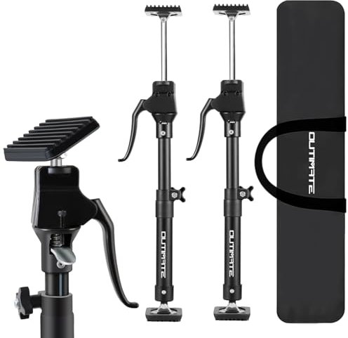 OUTIMATE Perche Télescopique de Support Troisième Main Robuste, Vérins pour l'Installation de Plaque de Placo avec Capacité de 90 KG et Extension de 40 CM à 60 CM, 2 Pièces