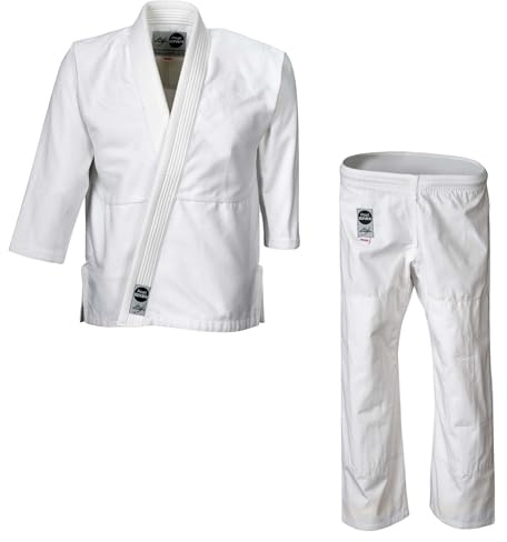 Ju-Sports Ju-Jutsu Pearl Bonsai Kids 140 I Leichter, schlanker Brazilian Jujutsu Anzug speziell für Kinder I BJJ Gi mit hochwertigem Finish I 100% Baumwolle