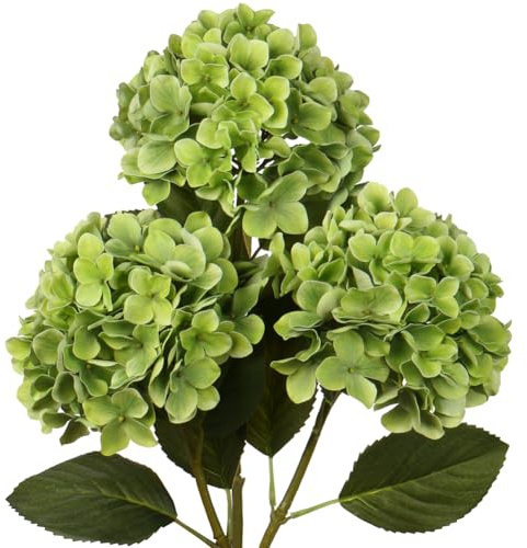 Oairse 3 pezzi fiori artificiali di ortensia stampa 3D Real Touch fiori artificiali come veri ortensie per matrimoni, casa, hotel, feste, composizioni floreali, diametro 19 cm