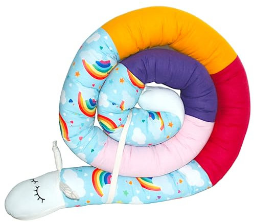 Bettschnecke/Bettschlange XXL (Motiv Regenbogen (1)) Länge 250cm **personalisierbar** Seitenschläferkissen