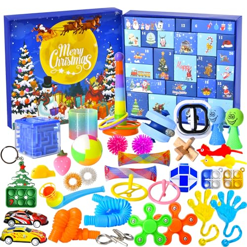 Adventskalender 2025 für Kinder - 24 Tage Weihnachts-Countdown-Kalender mit lustigem Fidget Toys - Kinder Adventskalender für Jungen Mädchen Teens Weihnachtsgeschenke