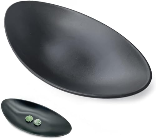 INGJIA Plateau à Bijoux Bol à clé Noire,Plateau des clés de l'organisateur Porte-clés pour entrée Bol à Bijoux Décoration de Table Cadeau de Pendaison de crémaillère