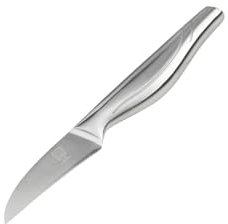 FACKELMANN Chefkoch Schälmesser 70/185mm – Handgeschärft, Taper-Klingenschliff – Fugenlose Verarbeitung, Anti-Rutsch-Textur im Griff – 5 Jahre Garantie – Silber