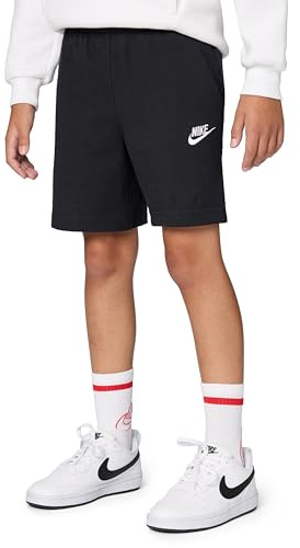 NIKE FZ5512-010 K NSW Club Knit Short 6IN LBR Shorts Boy's Black/White Tamaño L