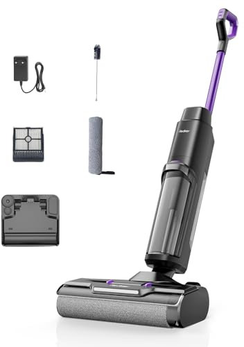 Redkey W15 Nass Trockensauger Akku,Selbstreinigender Mopp-Staubsauger,Kantenreinigung 6 mm,Dual-Wassertank-Unterstützung, 3 Reinigungsmodi,LED Spracherinnerung Geeignet für Hartböden,Selbstreinigung